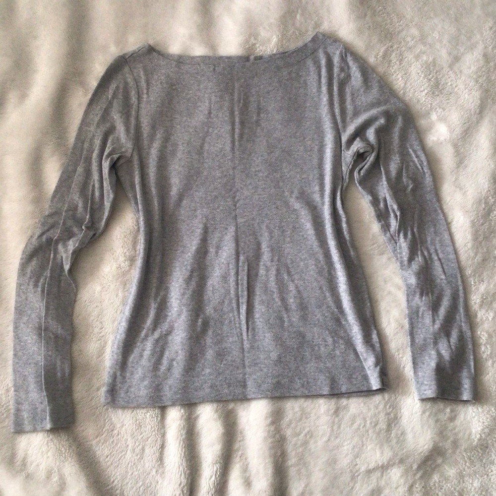 GAP Heather Gray Long Sleeve Shirt